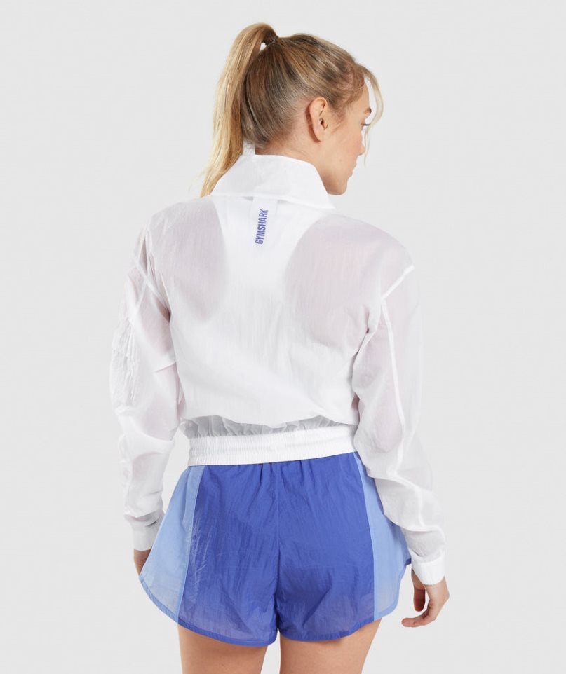 Women's Gymshark Pulse Woven Jackets White | NZ 3INPTQ